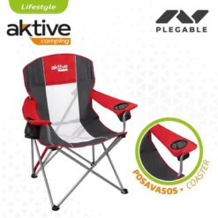 AKTIVE - Chaise De Camping XL Avec Porte-Gobelet -Quechua Magasin aktive chaise de camping xl avec porte gobelet 2