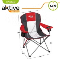 AKTIVE - Chaise De Camping XL Avec Porte-Gobelet -Quechua Magasin aktive chaise de camping xl avec porte gobelet 5