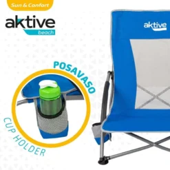 AKTIVE - Chaise Pliante Avec Poche Et Poignée De Transport -Quechua Magasin aktive chaise pliante avec poche et poignee de transport 2