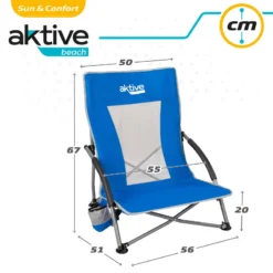 AKTIVE - Chaise Pliante Avec Poche Et Poignée De Transport -Quechua Magasin aktive chaise pliante avec poche et poignee de transport 4