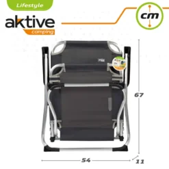 AKTIVE - Chaise Pliante Camping Fixe En Aluminium 54 X 57 X 91 Cm, Gris -Quechua Magasin aktive chaise pliante camping fixe en aluminium 54 x 57 x 91 cm gris 6