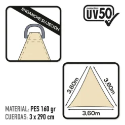 Aktive Garden Uv50 Store Triangulaire Couleur Crème -Quechua Magasin aktive garden uv50 store triangulaire couleur creme 2