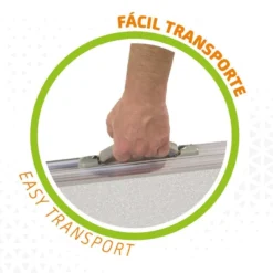 AKTIVE - Table Pliante Avec 2 Tabourets Et Poignée De Transpor, Gris -Quechua Magasin aktive table pliante avec 2 tabourets et poignee de transpor gris 2