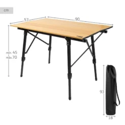 AKTIVE - Table Pliante Glampling Hauteur Réglable. Table De Camping, 90 X 57 Cm -Quechua Magasin aktive table pliante glampling hauteur reglable table de camping 90 x 57 cm 3