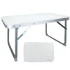 AKTIVE - Table Pliante . Table Basse Blanche En Aluminium - 40x60x40 Cm