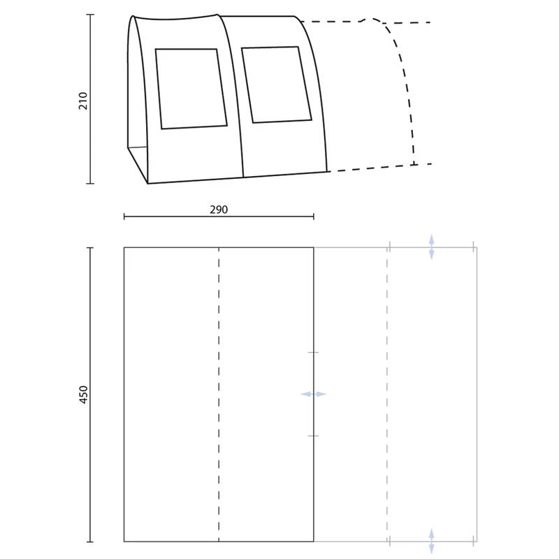 Auvent Avancé Canopy Gotland 6 – Extension Pour Tente Tunnel Gotland Skandika 2 Auvent Avancé Canopy Gotland 6 – Extension Pour Tente Tunnel Gotland Skandika – Image 2