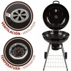 Barbecue Portable Rond Au Charbon De Bois Avec Couvercle Aktive -Quechua Magasin barbecue portable rond au charbon de bois avec couvercle aktive 2
