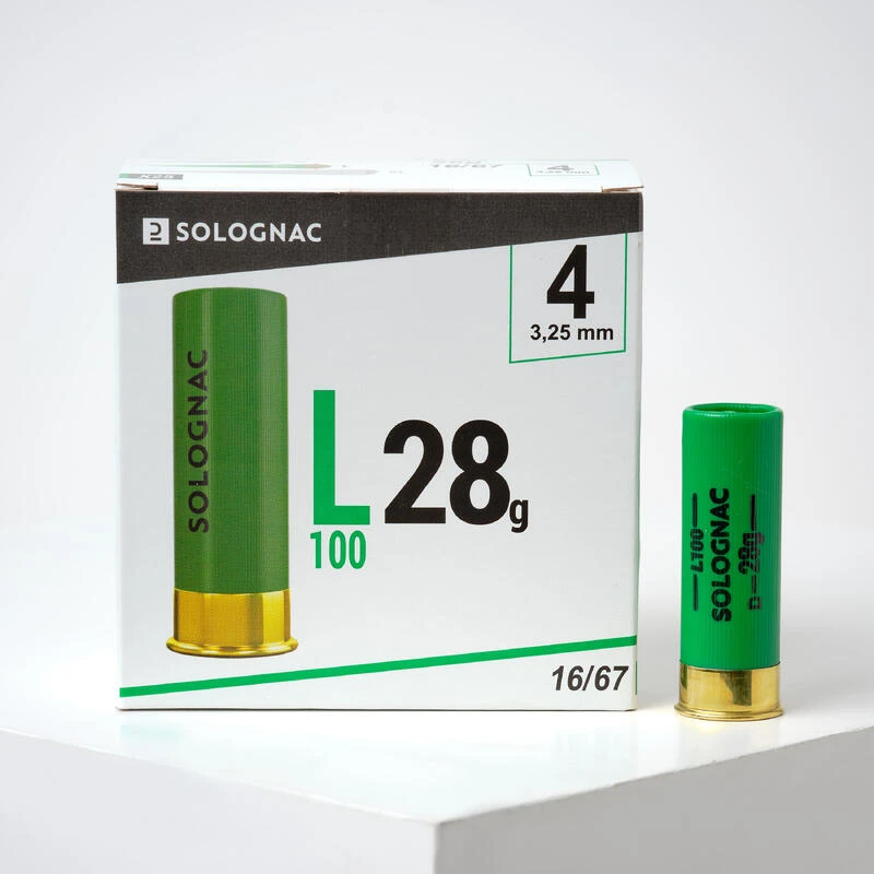 CARTOUCHE L100 28g CALIBRE 16/67 PLOMB N°4 X25 1 CARTOUCHE L100 28g CALIBRE 16/67 PLOMB N°4 X25