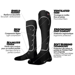 Monnet CHAUSSETTE HAUTE SKI DE RANDO -Quechua Magasin chaussette haute ski de rando 4