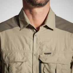 CHEMISE MANCHES LONGUES LEGERE ET RESPIRANTE 520 VERTE -Quechua Magasin chemise manches longues legere et respirante 520 verte 2