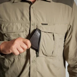 CHEMISE MANCHES LONGUES LEGERE ET RESPIRANTE 520 VERTE -Quechua Magasin chemise manches longues legere et respirante 520 verte 4