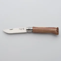 Couteau 8,5 Cm Inox Opinel N°8 Bouleau Lamellé Brun -Quechua Magasin couteau 85 cm inox opinel n8 bouleau lamelle brun 2