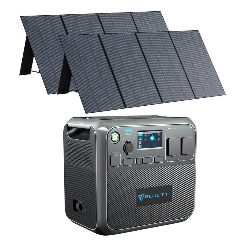 Générateur Électrique BLUETTI AC200P Avec 2 Panneau Solaire 350W PV350 1 Générateur Électrique BLUETTI AC200P Avec 2 Panneau Solaire 350W PV350