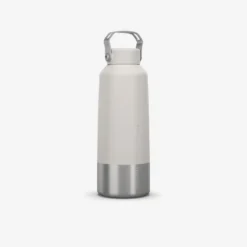 Quechua Gourde Inox 1L Avec Bouchon à Vis Pour La Randonnée - Blanc