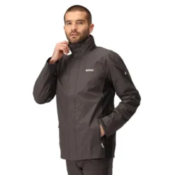 Regatta Matt Homme Randonnée Veste Imperméable - Gris Noir -Quechua Magasin matt homme randonnee veste impermeable gris noir 2
