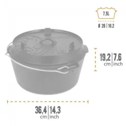 Petromax Dutch Oven FT9-9QT (Sans Pieds) Set - Poêle + Levier De Couvercle + -Quechua Magasin petromax dutch oven ft9 9qt sans pieds set poele levier de couvercle 2