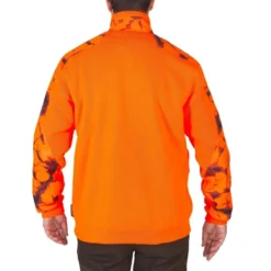 Pull Chasse Renfort Orange Fluo 500 -Quechua Magasin pull chasse renfort orange fluo 500 2