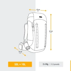 Sac à Dos De Trekking Femme 50+10 L - MT900 SYMBIUM -Quechua Magasin sac a dos de trekking femme 5010 l mt900 symbium 2