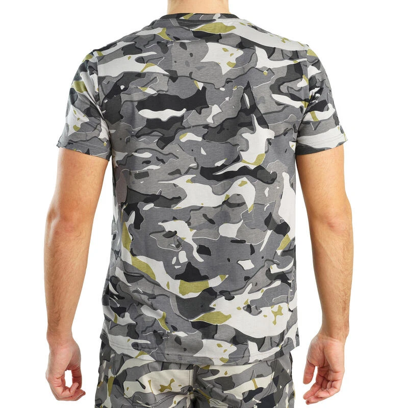 T-shirt Manches Courtes Chasse 100 Camouflage WL V1 Gris 2 T-shirt Manches Courtes Chasse 100 Camouflage WL V1 Gris – Image 2