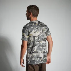 T-SHIRT RESISTANT 100 CAMO WOODLAND GRIS 10 T-SHIRT RESISTANT 100 CAMO WOODLAND GRIS -Quechua Magasin t shirt resistant 100 camo woodland gris 2