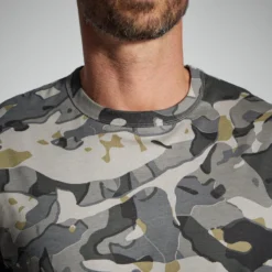 T-SHIRT RESISTANT 100 CAMO WOODLAND GRIS 13 T-SHIRT RESISTANT 100 CAMO WOODLAND GRIS -Quechua Magasin t shirt resistant 100 camo woodland gris 5