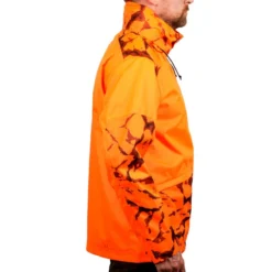 VESTE CHASSE RESISTANTE IMPERMEABLE ORANGE FLUO SUPERTRACK 100 -Quechua Magasin veste chasse resistante impermeable orange fluo supertrack 100 3