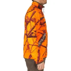 VESTE CHASSE REVERSIBLE SILENCIEUSE CAMOUFLAGE/CAMOUFLAGE FLUO -Quechua Magasin veste chasse reversible silencieuse camouflagecamouflage fluo 3