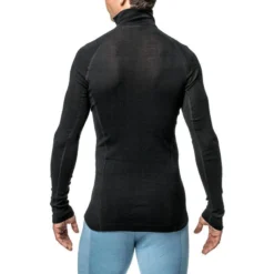 Woolpower Merino Base Layer Zip Turtleneck LITE - Noir -Quechua Magasin woolpower merino base layer zip turtleneck lite noir 2