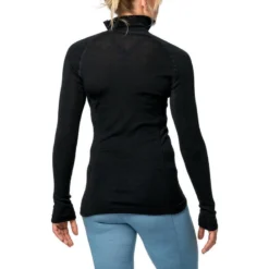 Woolpower Merino Base Layer Zip Turtleneck LITE - Noir -Quechua Magasin woolpower merino base layer zip turtleneck lite noir 4