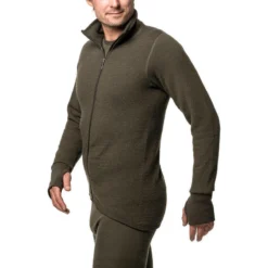 Woolpower Veste à Fermeture Éclair Mid Layer Merino 400 - Vert Pin -Quechua Magasin woolpower veste a fermeture eclair mid layer merino 400 vert pin 2